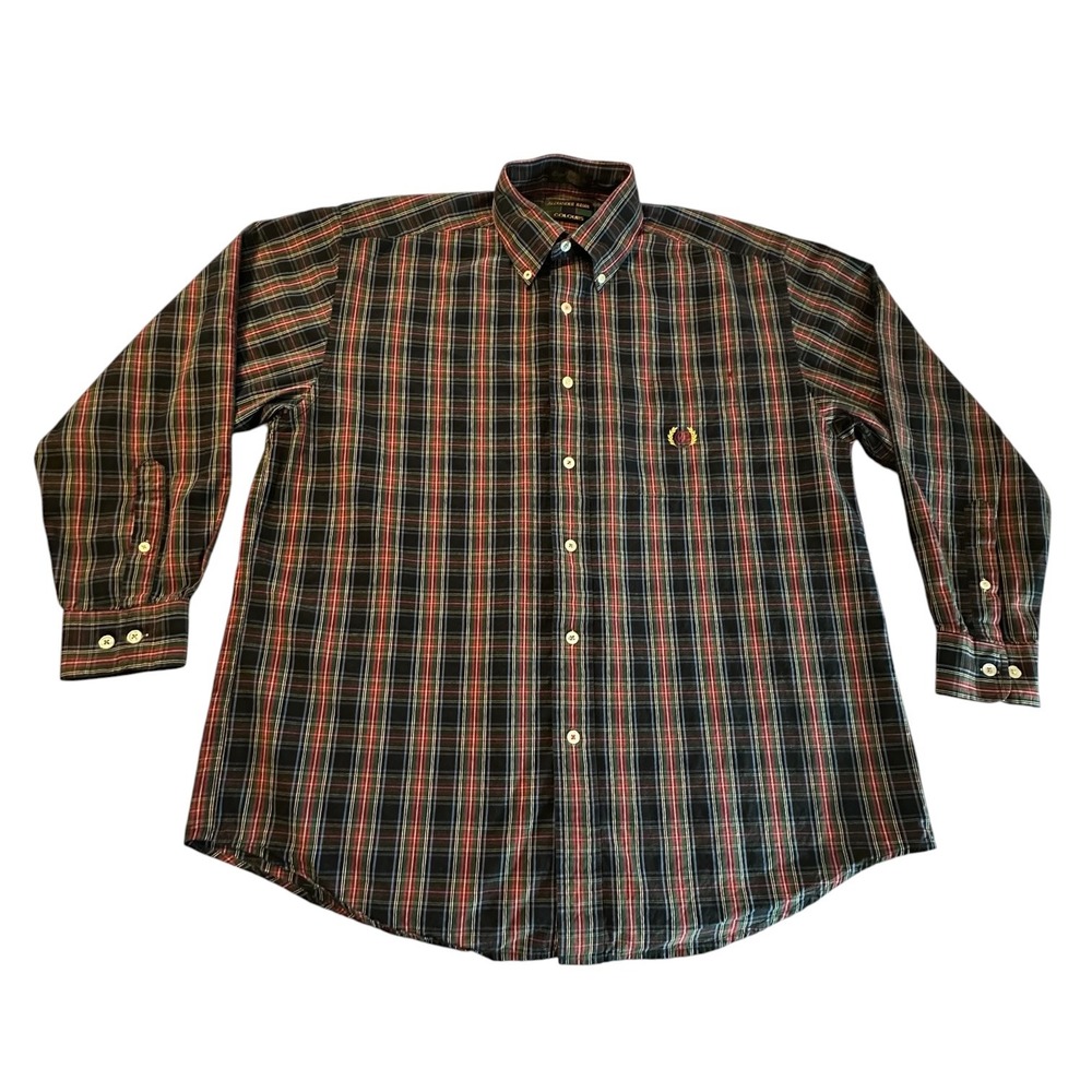 Alexander Julian Colours Shirt Mens Medium Plaid Button‎ Down Long Sleeve
